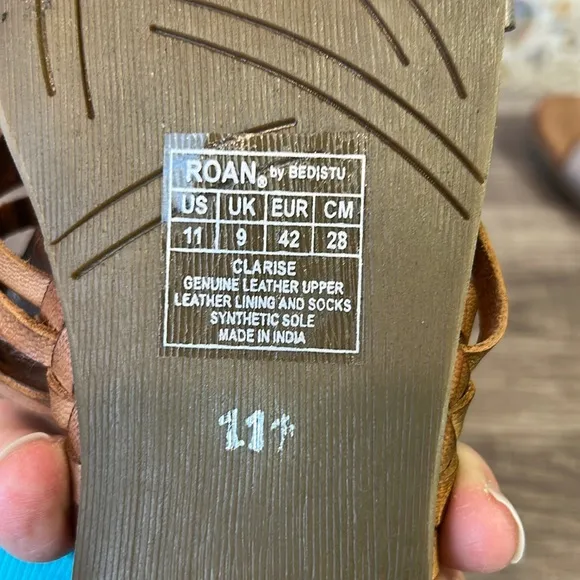 ROAN by BED|STU Clarise Leather Fisherman Sandals Handwoven Open Toe Women’s 11
