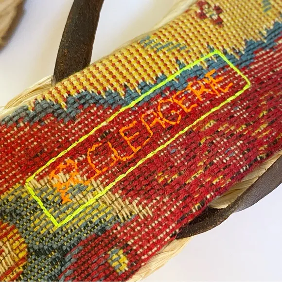 ROBERT CLERGERIE BROWN LEATHER STRAPS OPEN TOE BRAIDED ESPADRILLE WEDGES