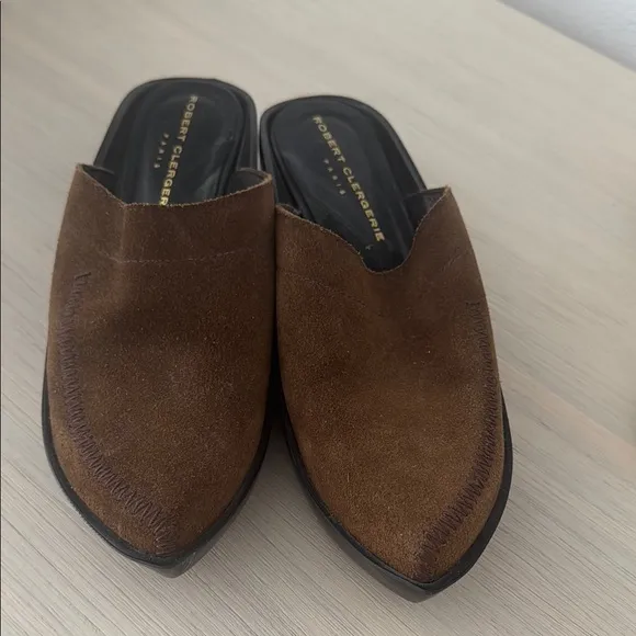 Robert Clergerie Brown Mules Suede Slip-On
