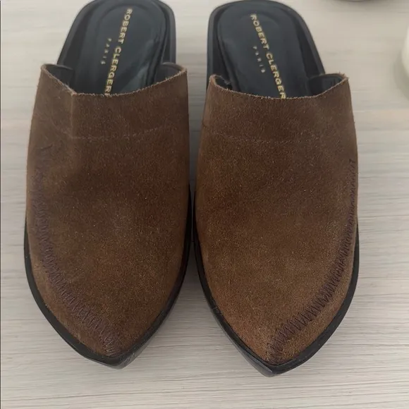 Robert Clergerie Brown Mules Suede Slip-On