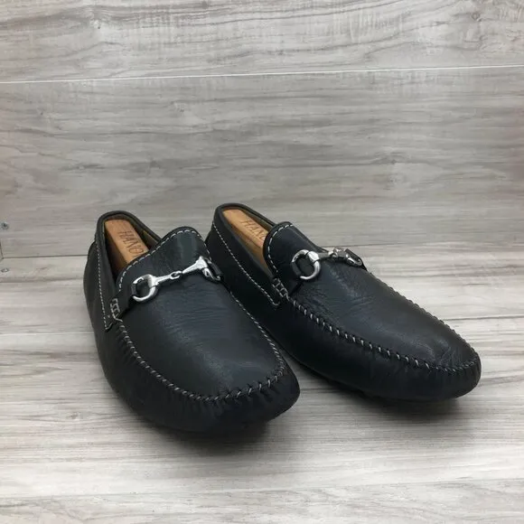 Robert Zur Driving Loafers Mens 11.5 Black Slip On Horsebit Shoes