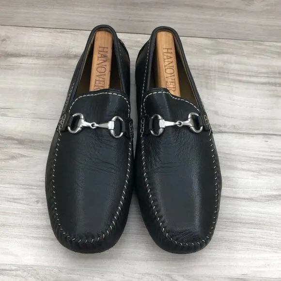 Robert Zur Driving Loafers Mens 11.5 Black Slip On Horsebit Shoes