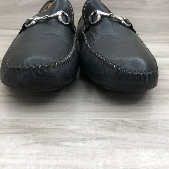 Robert Zur Driving Loafers Mens 11.5 Black Slip On Horsebit Shoes