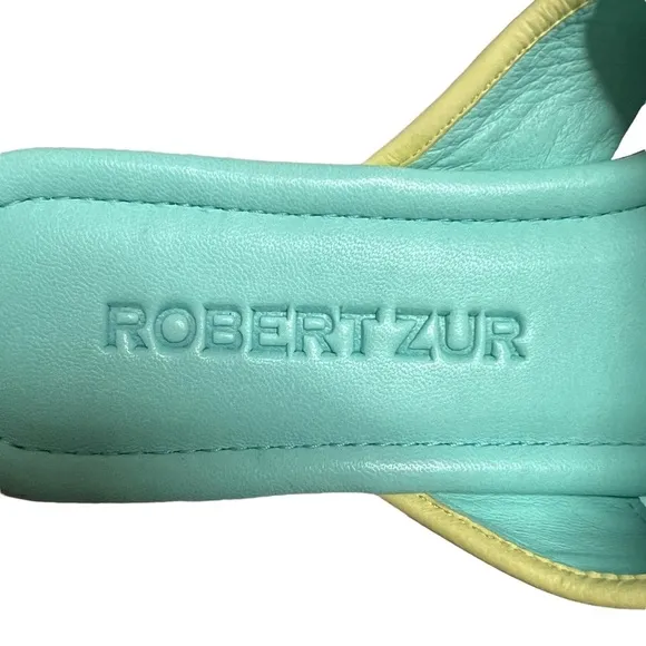 Robert Zur Woven Leather Slide Sandals Size 7.5