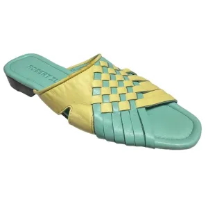 Robert Zur Woven Leather Slide Sandals Size 7.5