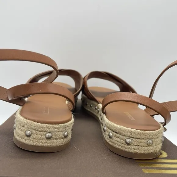 Roberto Cavalli Womens 41 Shoes Brown Platform Espadrillas Vacchetta Sandals