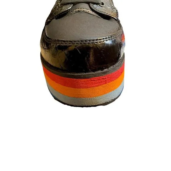 Rocket Dog Shoes Women's 11M Black Rainbow Platform Wedge Creepers Sneaker