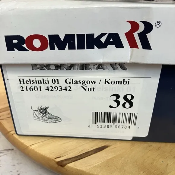 Romika Sneaker Shoes Womens Size 38 7.5 Helsinki 01 Glasgow Kombi Nut Brown