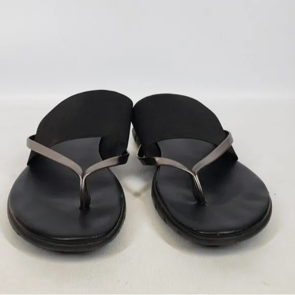 Ron White Rapisardi  Danae Thong Sandal Gold Black Size 40 Made in Ita…