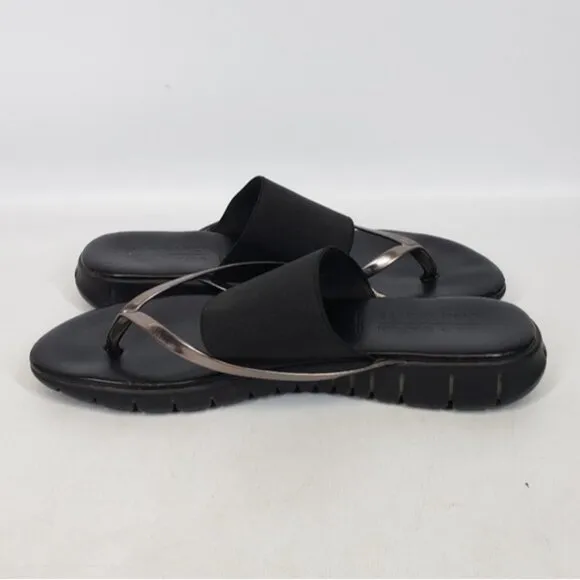 Ron White Rapisardi  Danae Thong Sandal Gold Black Size 40 Made in Ita…