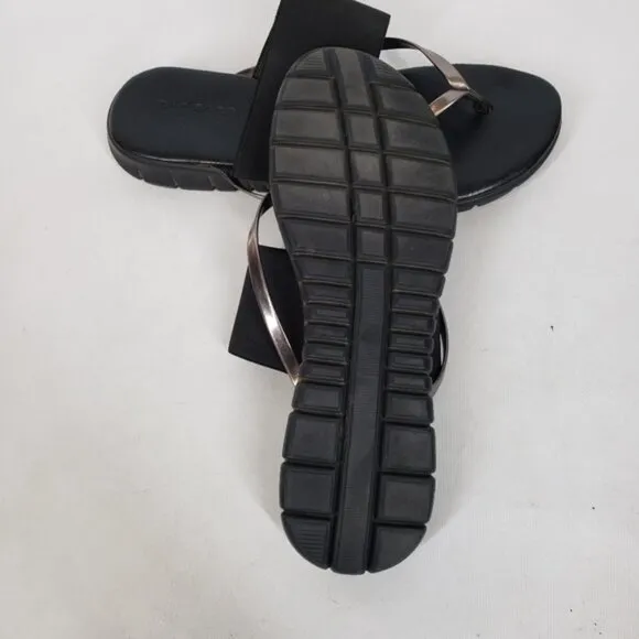 Ron White Rapisardi  Danae Thong Sandal Gold Black Size 40 Made in Ita…