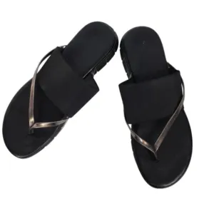 Ron White Rapisardi  Danae Thong Sandal Gold Black Size 40 Made in Ita…