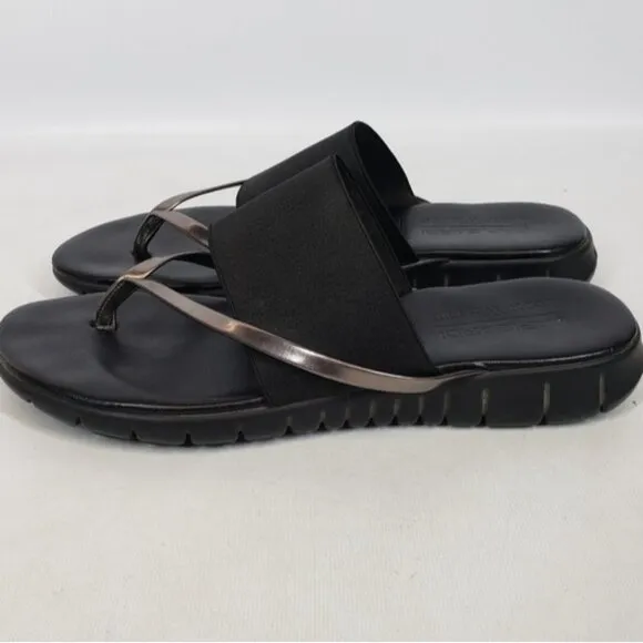 Ron White Rapisardi  Danae Thong Sandal Gold Black Size 40 Made in Ita…