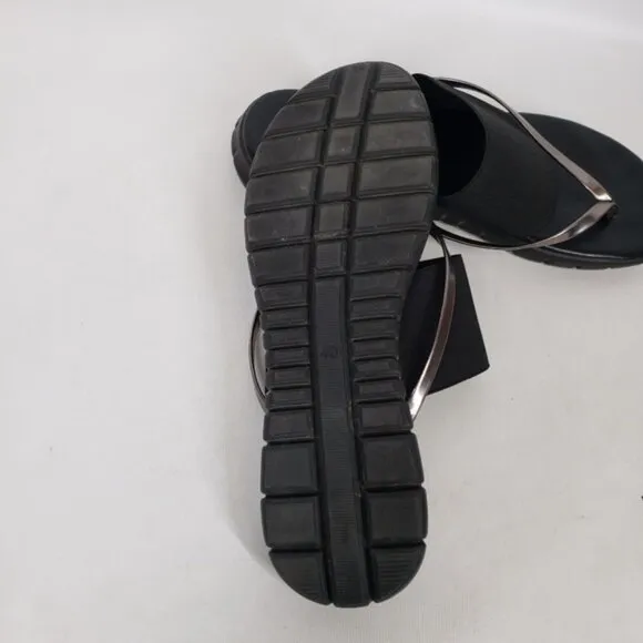 Ron White Rapisardi  Danae Thong Sandal Gold Black Size 40 Made in Ita…