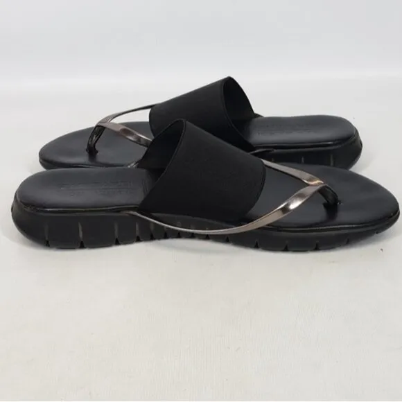 Ron White Rapisardi  Danae Thong Sandal Gold Black Size 40 Made in Ita…