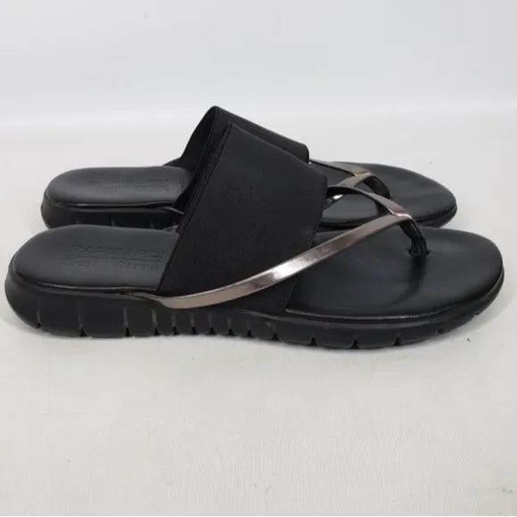 Ron White Rapisardi  Danae Thong Sandal Gold Black Size 40 Made in Ita…