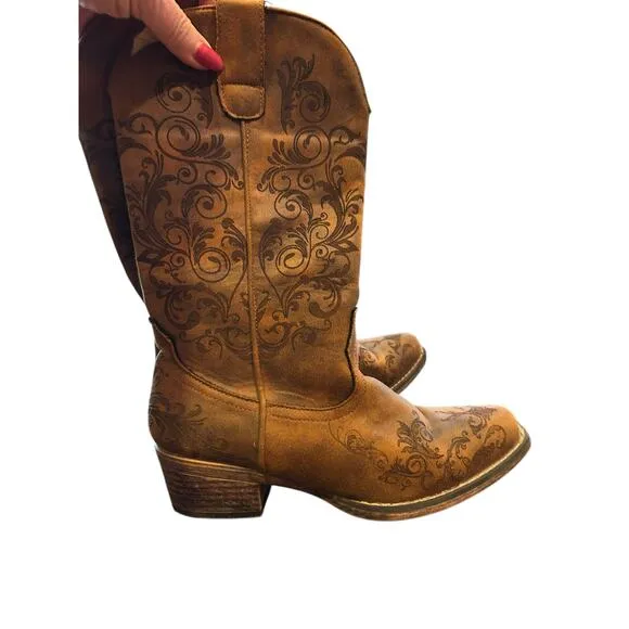 Roper Floral Embroidery Women's Boots - Size 6