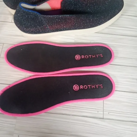 Rothys metallic lattice sneakers slip on women's size 12.5