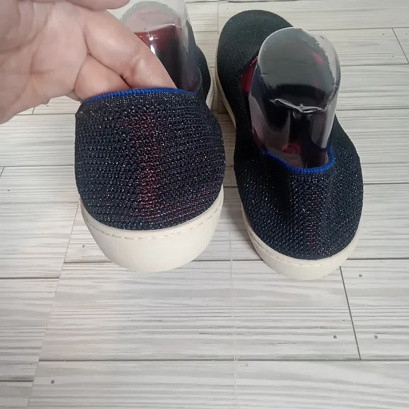 Rothys metallic lattice sneakers slip on women's size 12.5