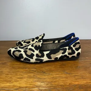 Rothy's Size 6 • Tan-Black Animal Print Slip On Shoes.