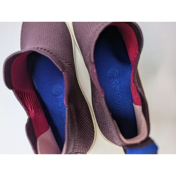 ROTHY’S The Chelsea Berry Lattice Knit High Top Sneaker Ankle Boots Shoes 10.5