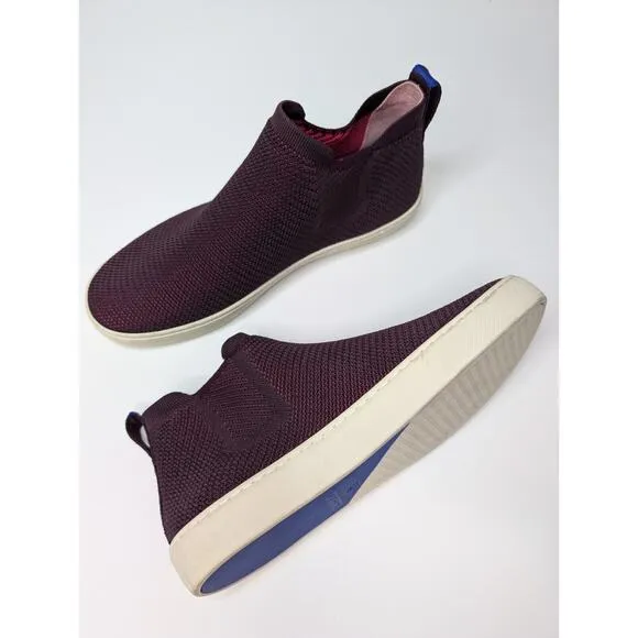 ROTHY’S The Chelsea Berry Lattice Knit High Top Sneaker Ankle Boots Shoes 10.5