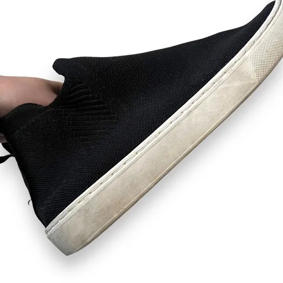Rothys The Chelsea Boot Sneakers Womens 9.5 High Top Knit Pull On Shoes Black