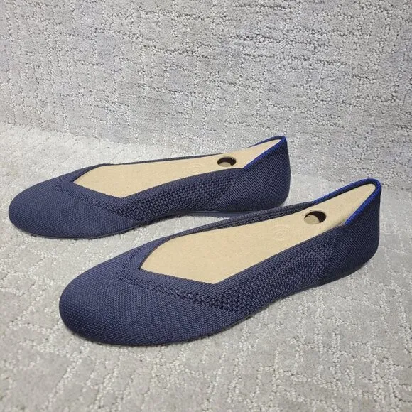Rothys The Flat Women's Size 9.5 US Maritime Lattice Round Toe Slip on Shoes