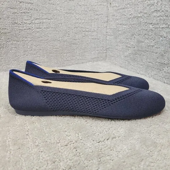 Rothys The Flat Women's Size 9.5 US Maritime Lattice Round Toe Slip on Shoes
