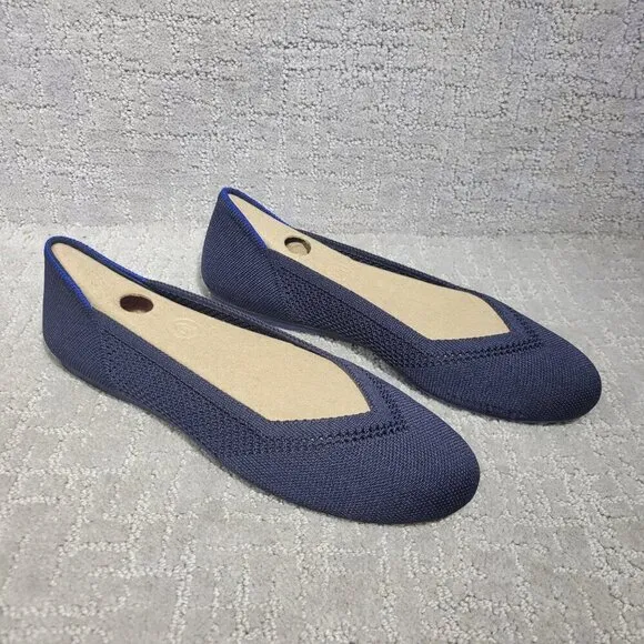 Rothys The Flat Women's Size 9.5 US Maritime Lattice Round Toe Slip on Shoes