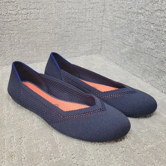 Rothys The Flat Women's Size 9.5 US Maritime Lattice Round Toe Slip on Shoes