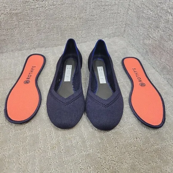 Rothys The Flat Women's Size 9.5 US Maritime Lattice Round Toe Slip on Shoes
