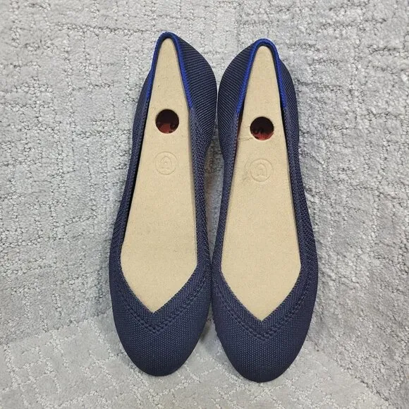 Rothys The Flat Women's Size 9.5 US Maritime Lattice Round Toe Slip on Shoes