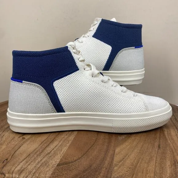 Rothys The High Top Hudson Cream White Womens White Blue Size 8 High Top Shoes
