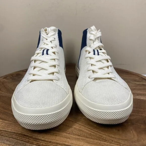Rothys The High Top Hudson Cream White Womens White Blue Size 8 High Top Shoes