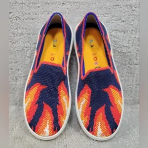 ROTHY'S The Kids Sneaker Navy Flames Slip On Flat Shoes Little Kid's Size 13 New