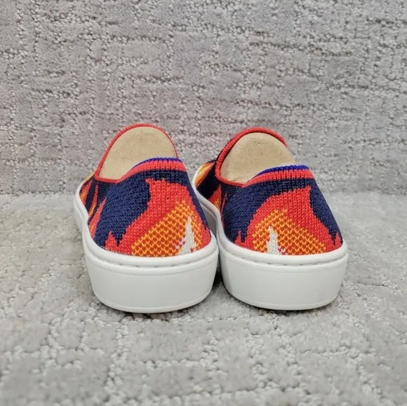 ROTHY'S The Kids Sneaker Navy Flames Slip On Flat Shoes Little Kid's Size 13 New