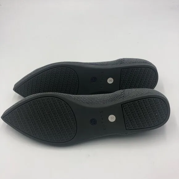 Rothys The Point Classic Cloud Grey Birdseye Flat Shoes Size 8
