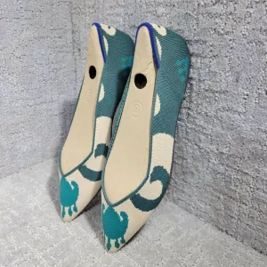 Rothys The Point Women's Size 9.5 US Moroccan Ikat Pointed Toe Slip on Flat Sho
