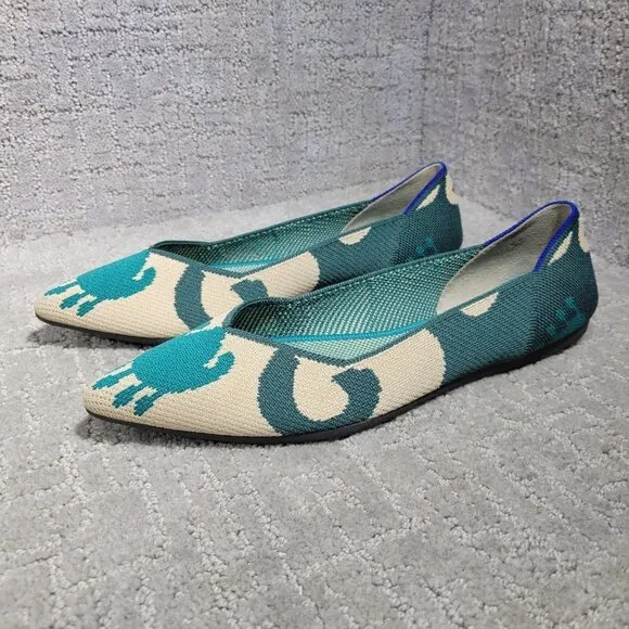 Rothys The Point Women's Size 9.5 US Moroccan Ikat Pointed Toe Slip on Flat Sho