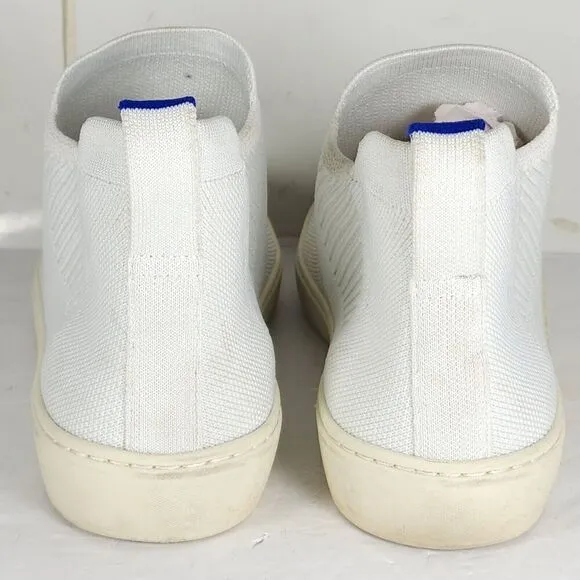 Rothy's Women's The Chelsea Boot US 9 White Knit Flat High Top Shoes Boots