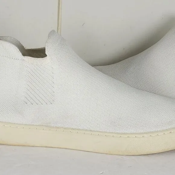 Rothy's Women's The Chelsea Boot US 9 White Knit Flat High Top Shoes Boots