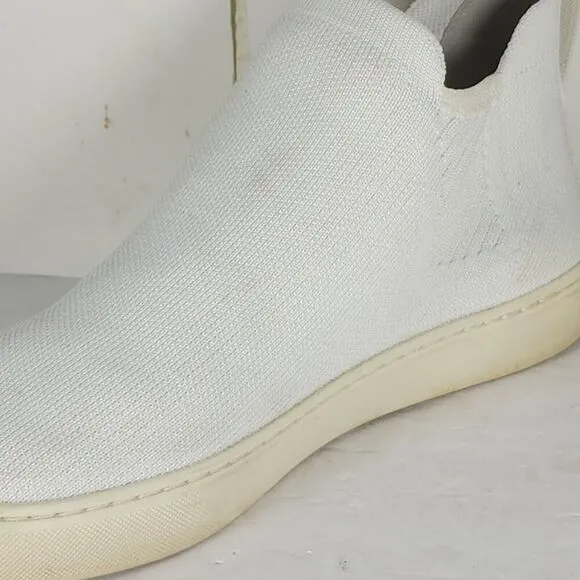 Rothy's Women's The Chelsea Boot US 9 White Knit Flat High Top Shoes Boots