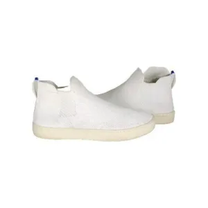 Rothy's Women's The Chelsea Boot US 9 White Knit Flat High Top Shoes Boots