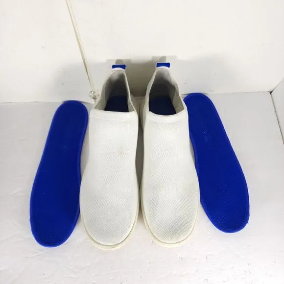Rothy's Women's The Chelsea Boot US 9 White Knit Flat High Top Shoes Boots