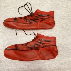 RUBBER LACE UP RED CLOWN SHOES VINTAGE