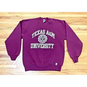 Russell Athletic Men's Sweatshirt Pullover Texas A&amp;M Aggies M Maroon Vintage