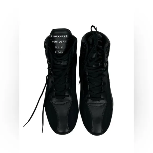 Ryderwear D Mak Black Weightlifting High Top Shoes Men Size 12 Lace Up Sneakers