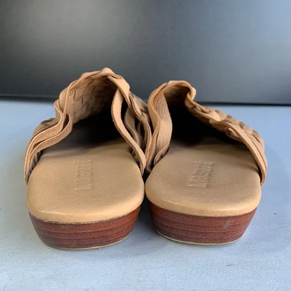 S319‎ Liberte Genuine Woven Leather Mule Sandals Women’s Size 11