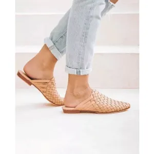 S319‎ Liberte Genuine Woven Leather Mule Sandals Women’s Size 11